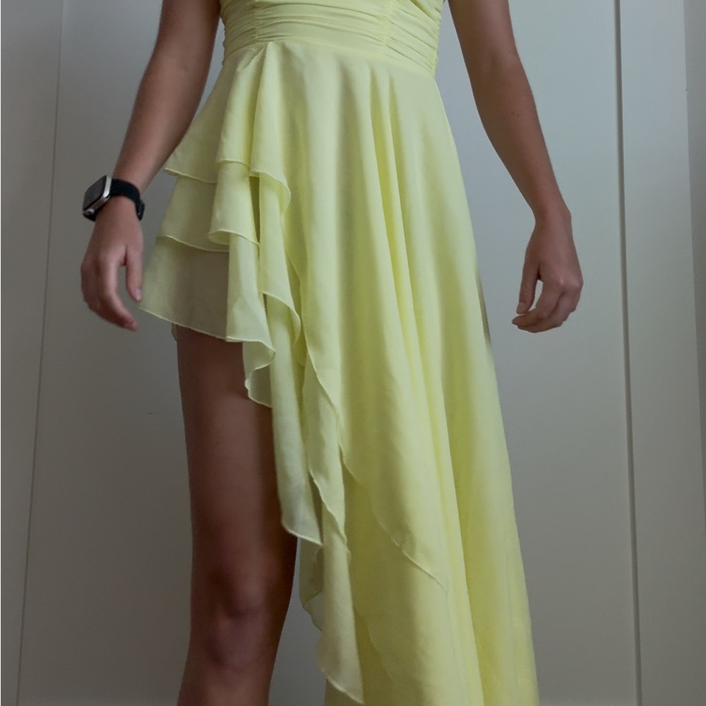 Lucy in the Sky Asymmetrical Dress in Vibrant Yellow